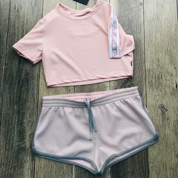 Conv&MileyCyrus SET: Boxy Short+GlitterTop Pink - Picture 3 of 7